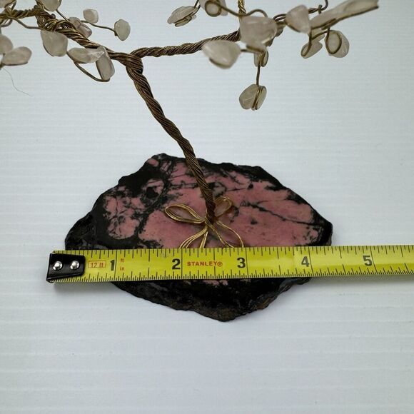 Vintage Gold Wire Quartz Stone Rock Tree Bonsai Tree Good Luck tree - Picture 7 of 8